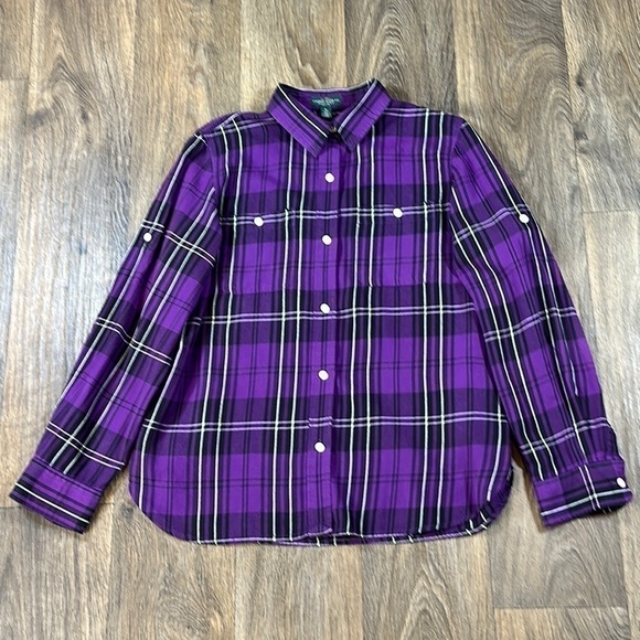 100% Cotton Ralph Lauren Petite Button Down Shirt - Picture 1 of 4